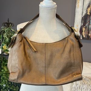 Savanna bronze leather shoulder bag